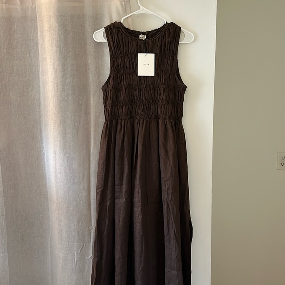 DISSH Lessi Bitter Chocolate Linen Maxi Dress size AU 10/US 6 sold out online! - Picture 1 of 6